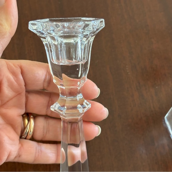 Pair of Vintage Crystal Candleholders - Picture 3 of 5
